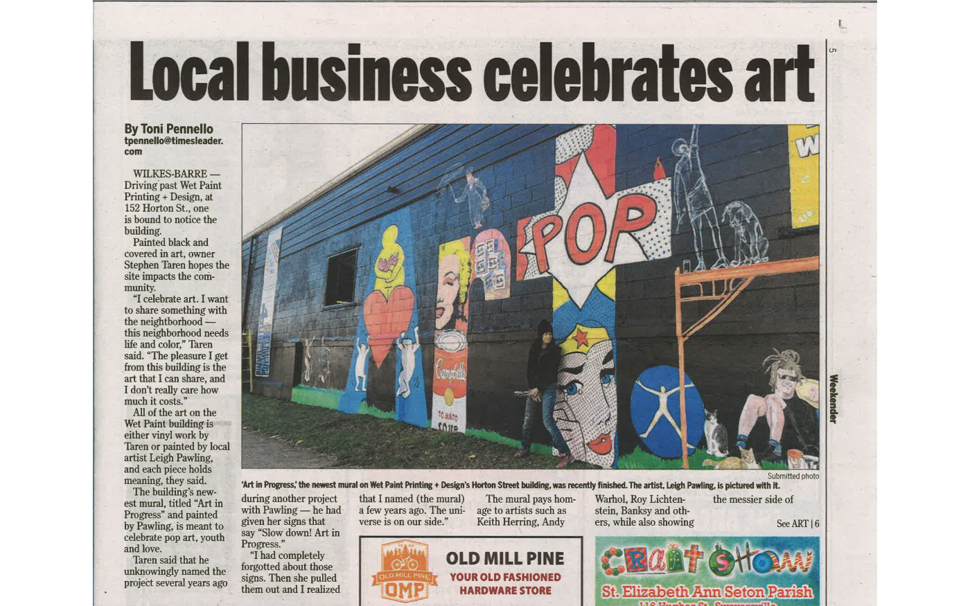 Slow Down Art In Progress Leigh Pawling's newest mural unveiled in